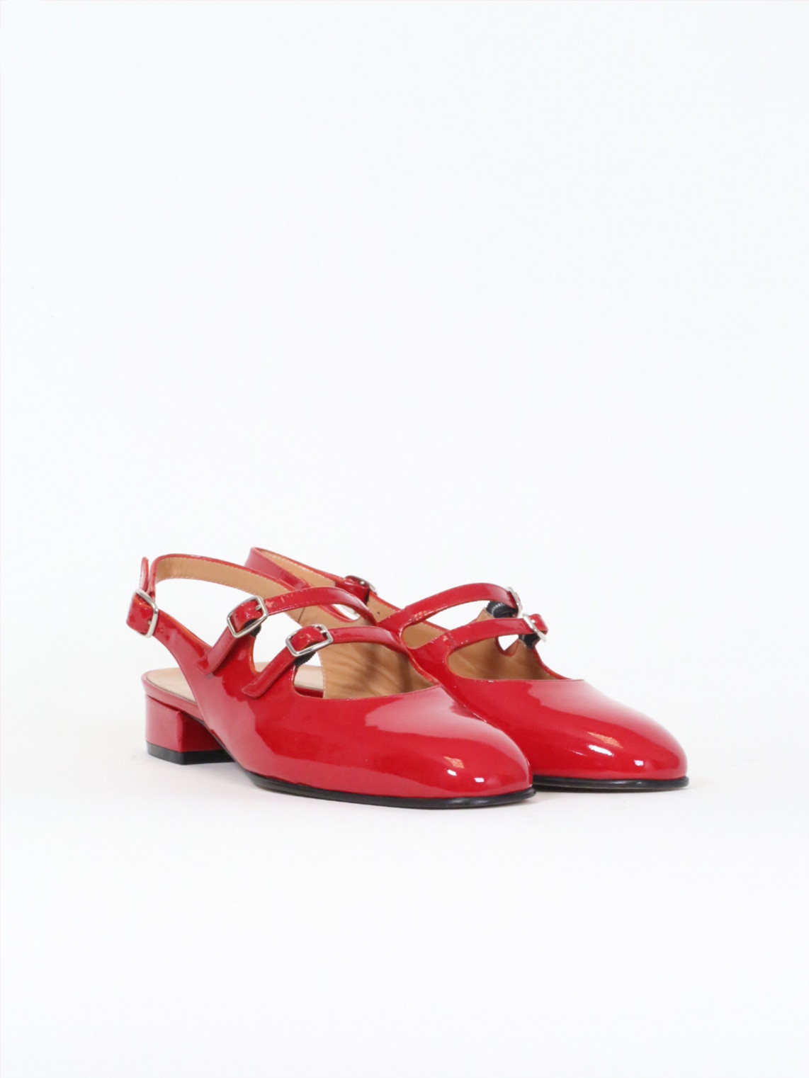 PECHE red patent leather mary janes Carel Paris Shoes