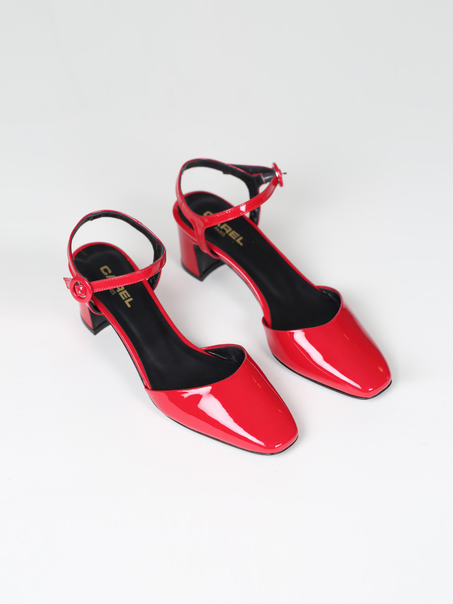 SORAYA red patent leather sandals | Carel Paris Shoes