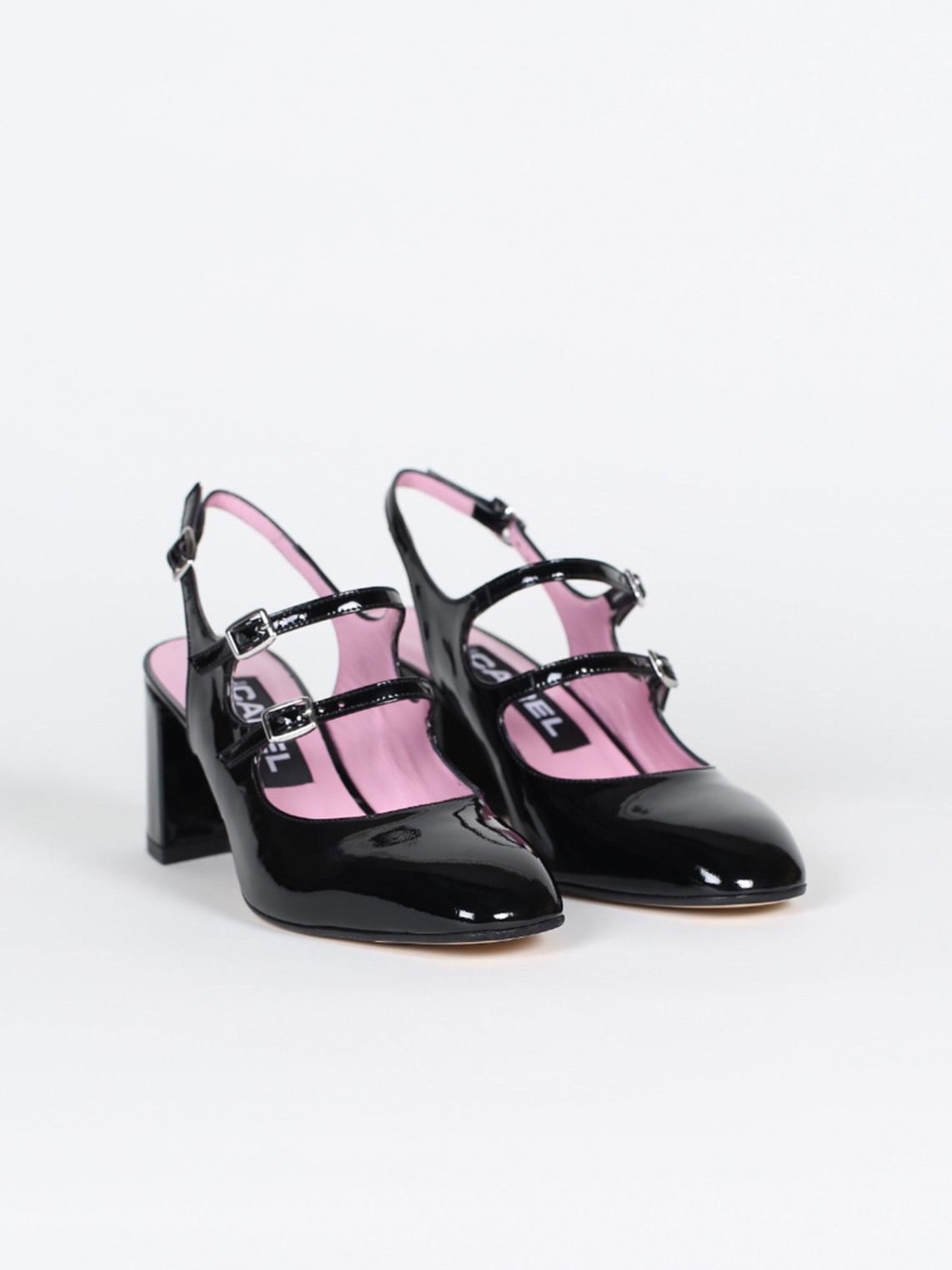 Banana Black Patent Leather Slingback Mary Janes Carel Paris Shoes