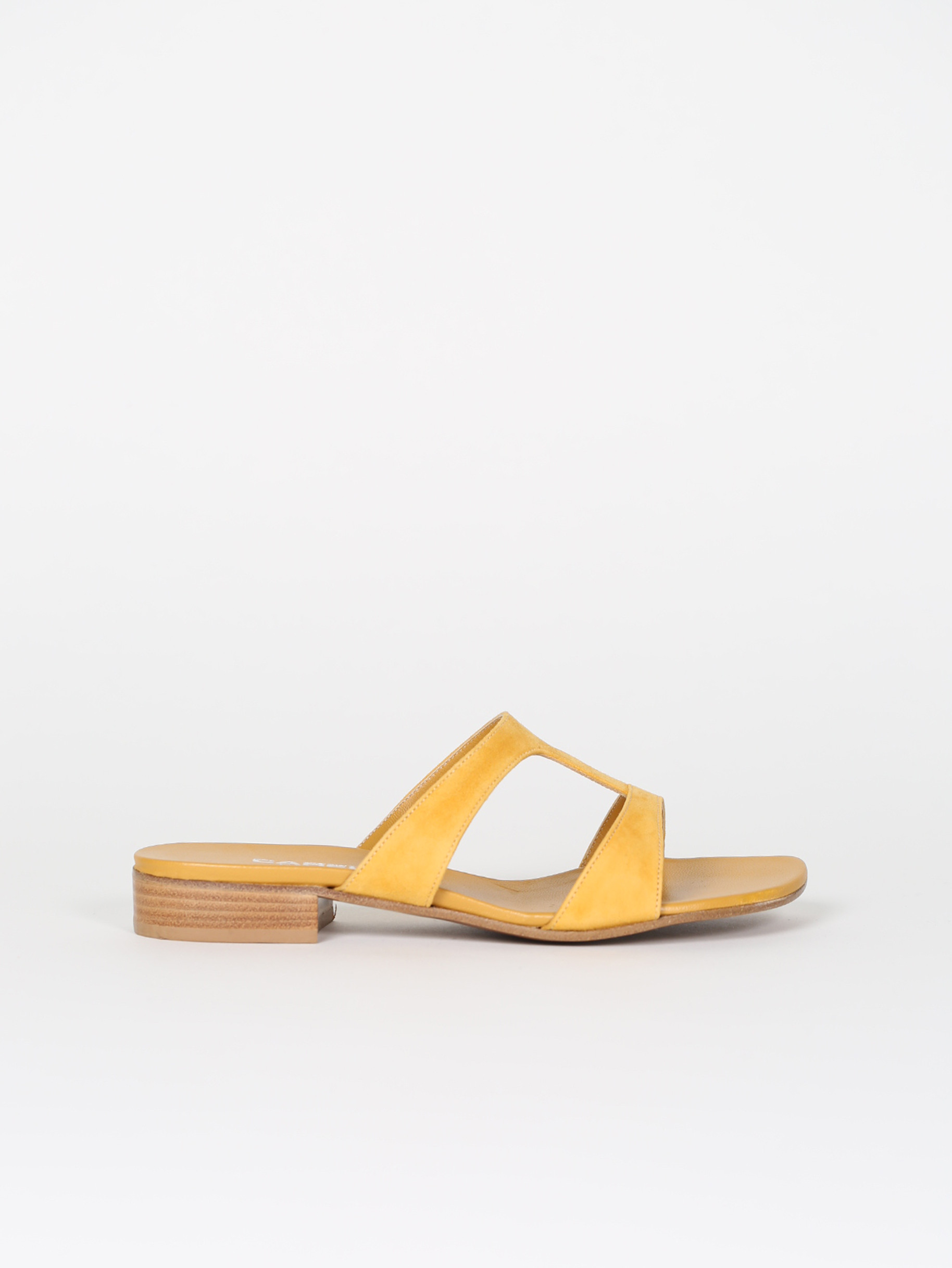 yellow leather mules
