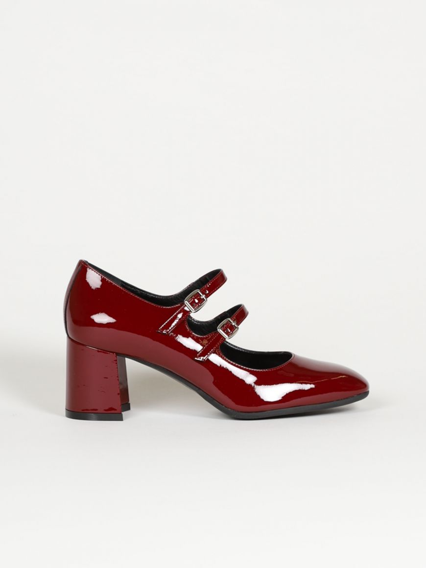 ALICE burgundy patent leather Mary Janes | Carel Paris Shoes