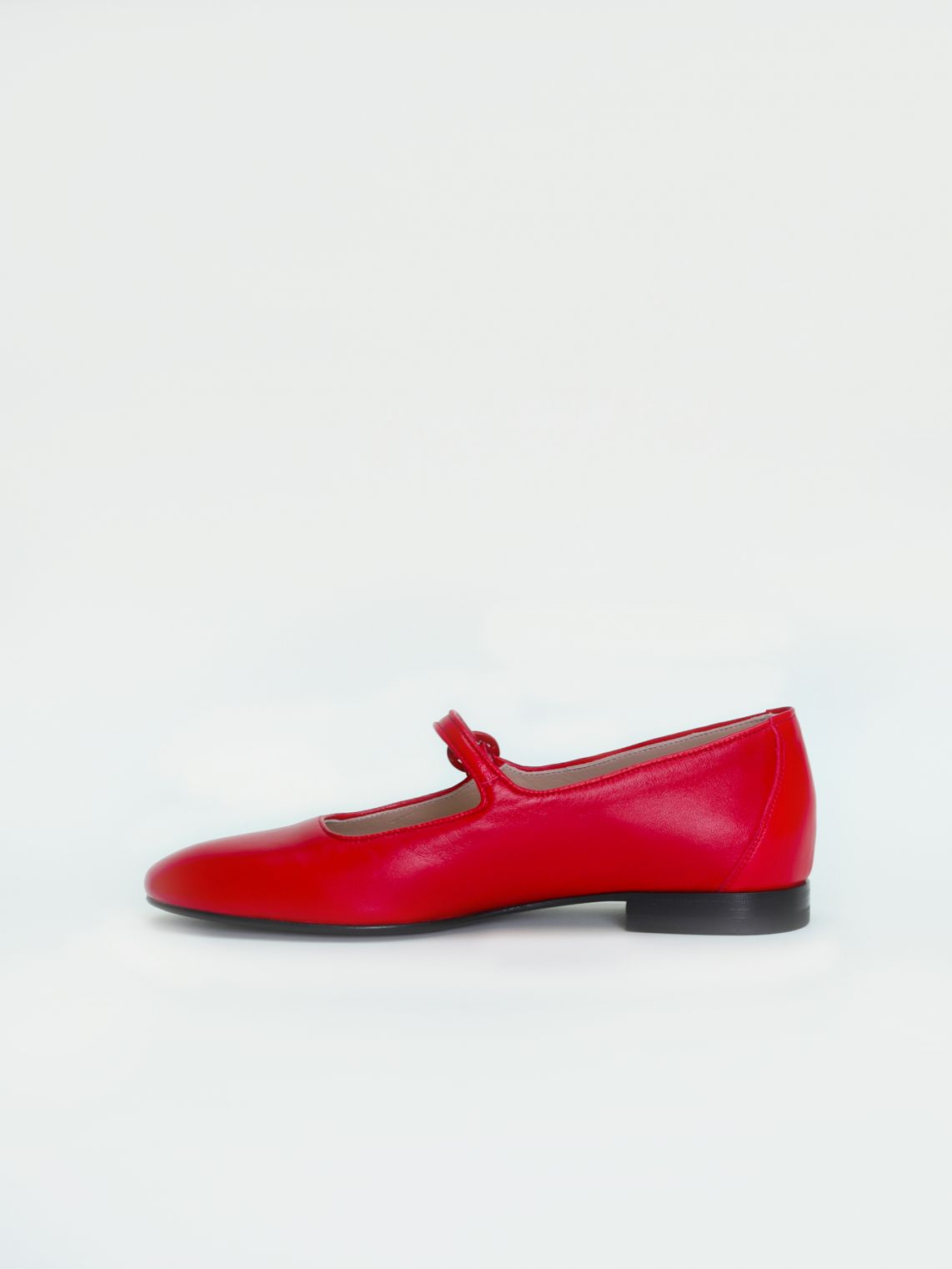 Red leather mary janes