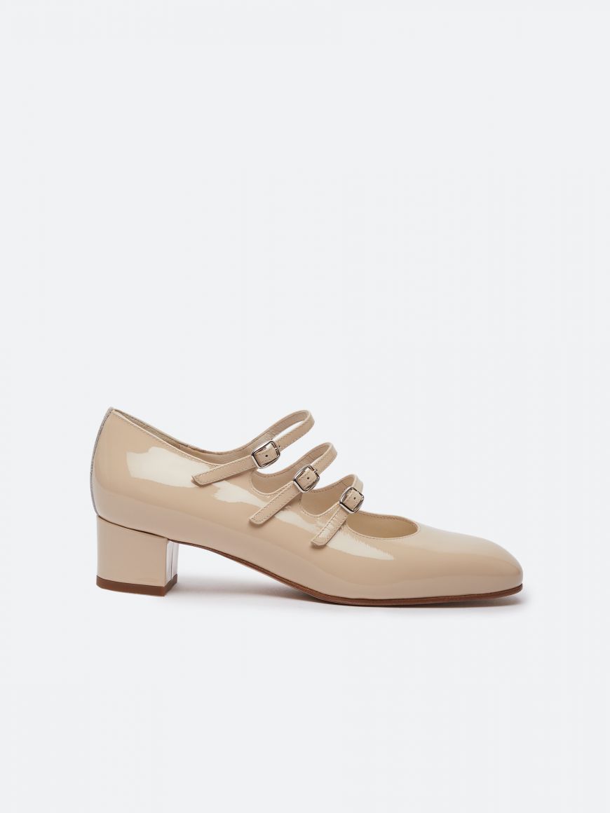 KINA beige patent leather mary janes | Carel Paris Shoes