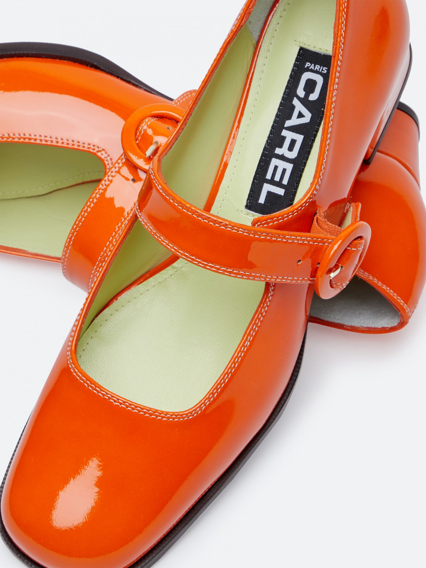 Twiggy Mandarin Patent Leather Mary Janes Carel Paris Shoes