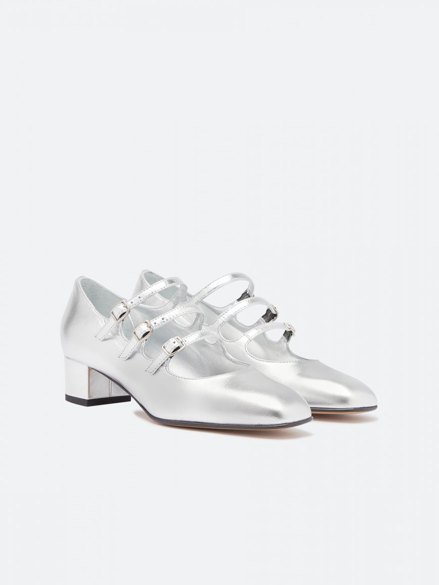 KINA silver leather Mary Janes pumps