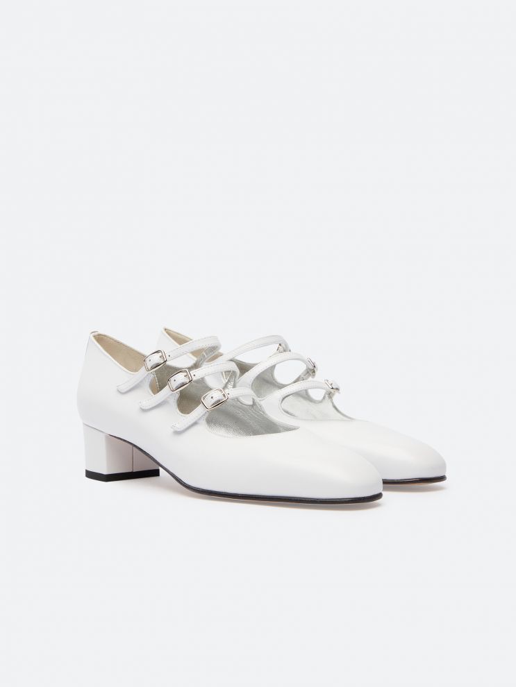 KINA white leather mary janes | Carel Paris Shoes