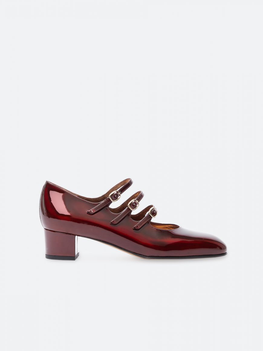 KINA Fire red laminated patent leather Mary Janes pumps | Carel